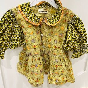 Colorful Floral Puff Sleeve Blouse misha and puff